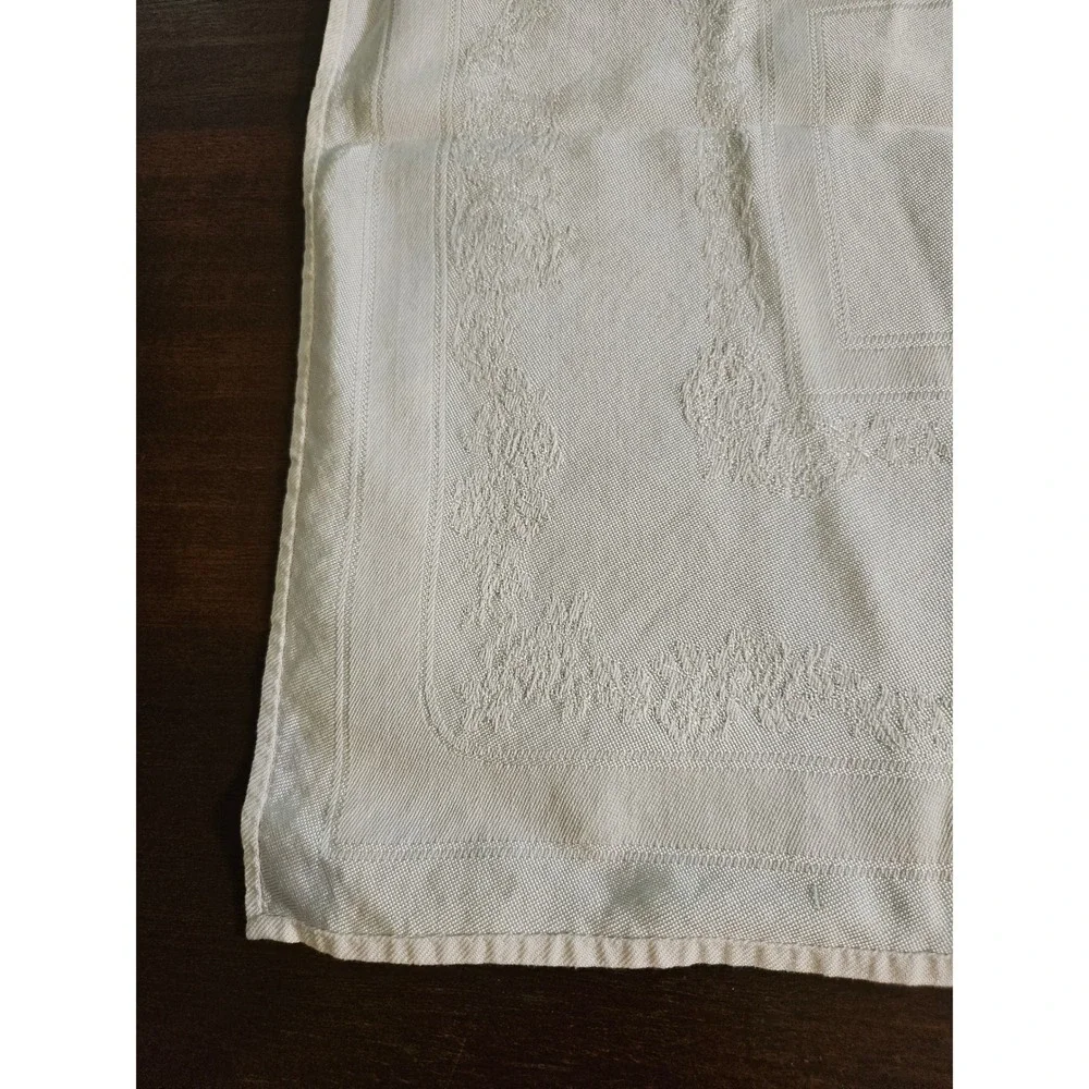 Damask Cloth Napkins Unisex 16x16 Cream Floral Scrollwork Set of 6